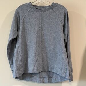Athleta - small, light blue space dye, high low sweat shirt
